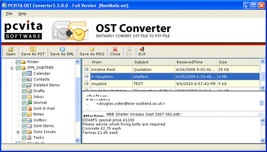 Convert OST File PST Outlook screenshot